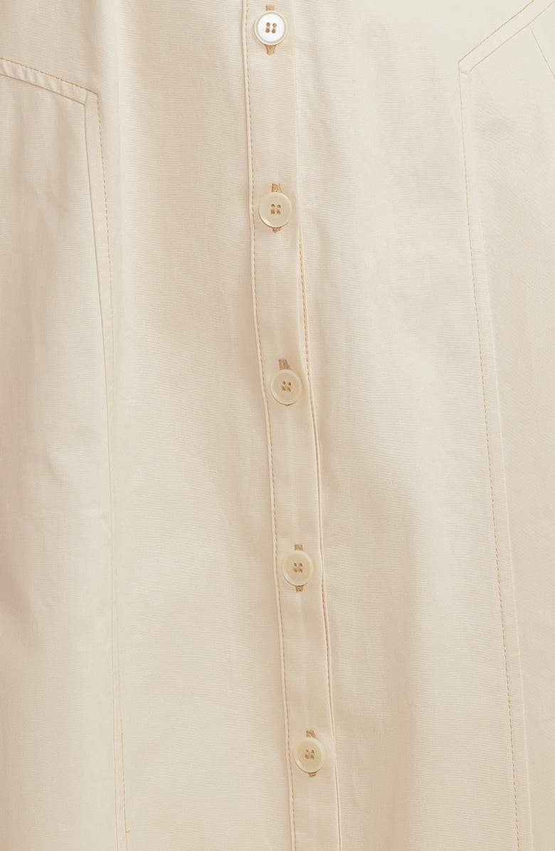 FREEMARKET Puff Sleeve Belted Cotton Shirtdress, Alternate, color, Almond