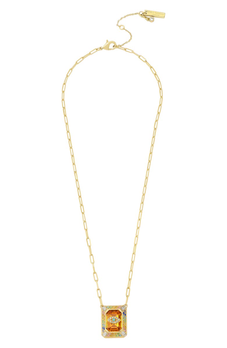 Kurt Geiger London Evil Eye Pendant Necklace, Alternate, color, Orange