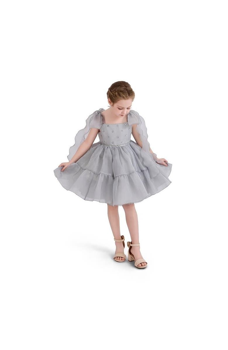 Tulleen Sparkle Tiered Dress, Alternate, color, Grey