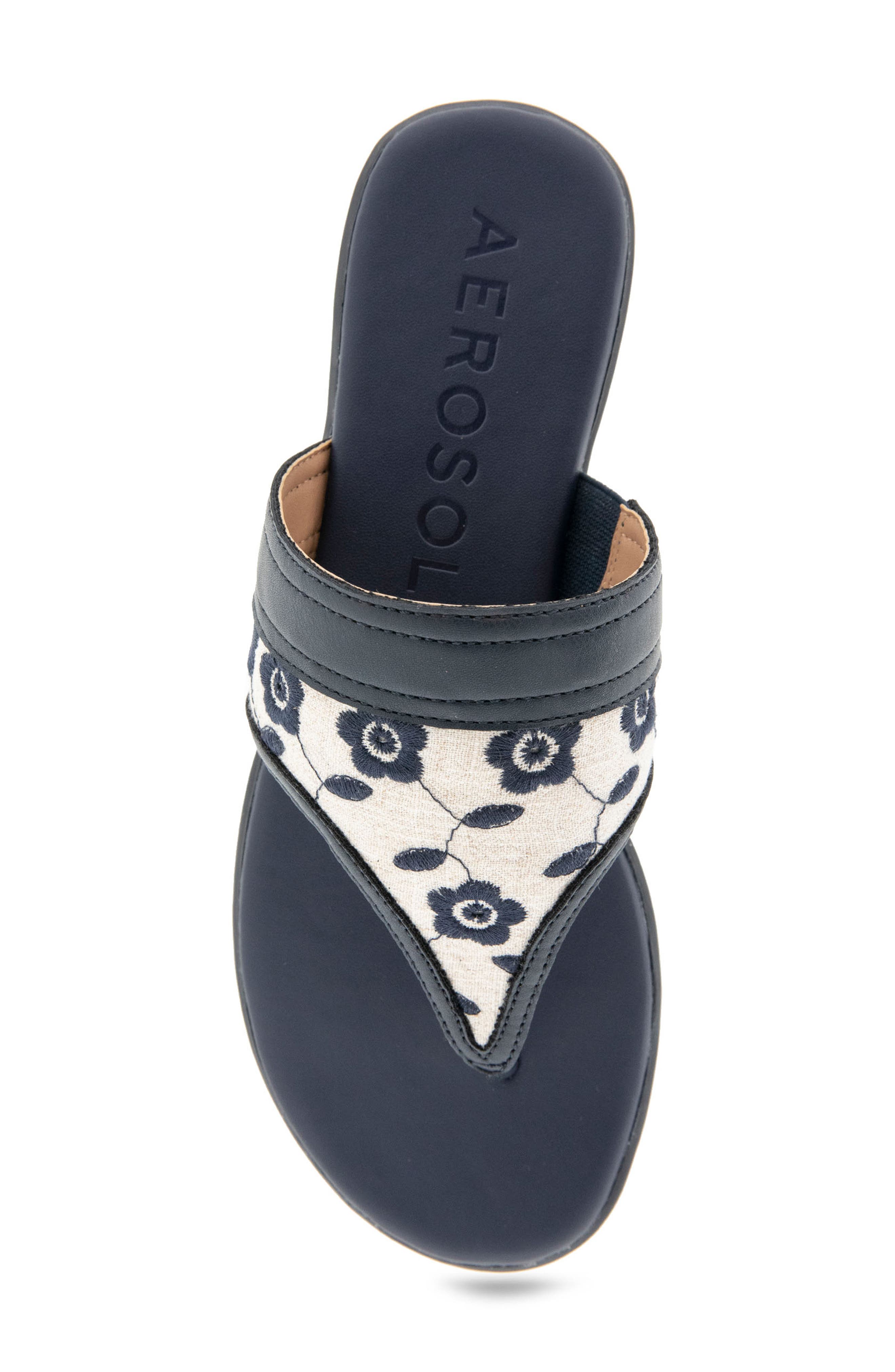 Aerosoles Illia Pointed Toe Sandal, Alternate, color, Natural/ Navy Floral