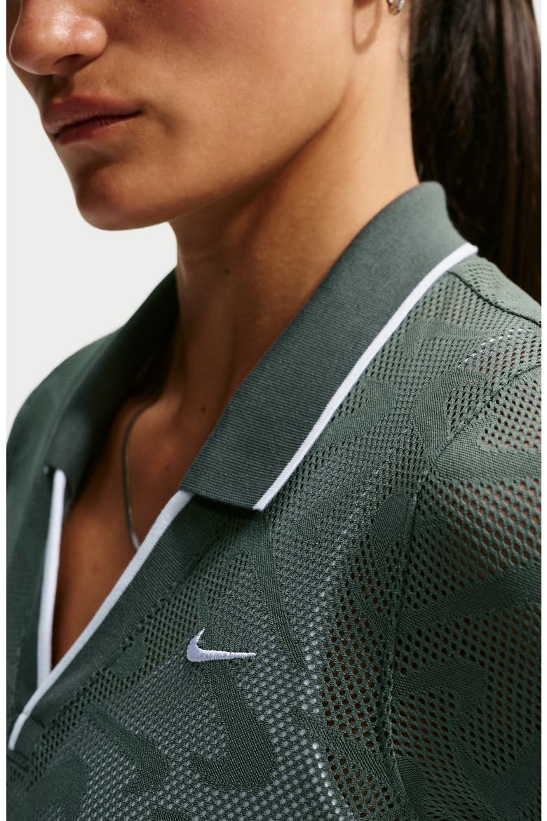 Long Sleeve Performance Polo, Alternate, color, CAMO GREEN/ WHITE
