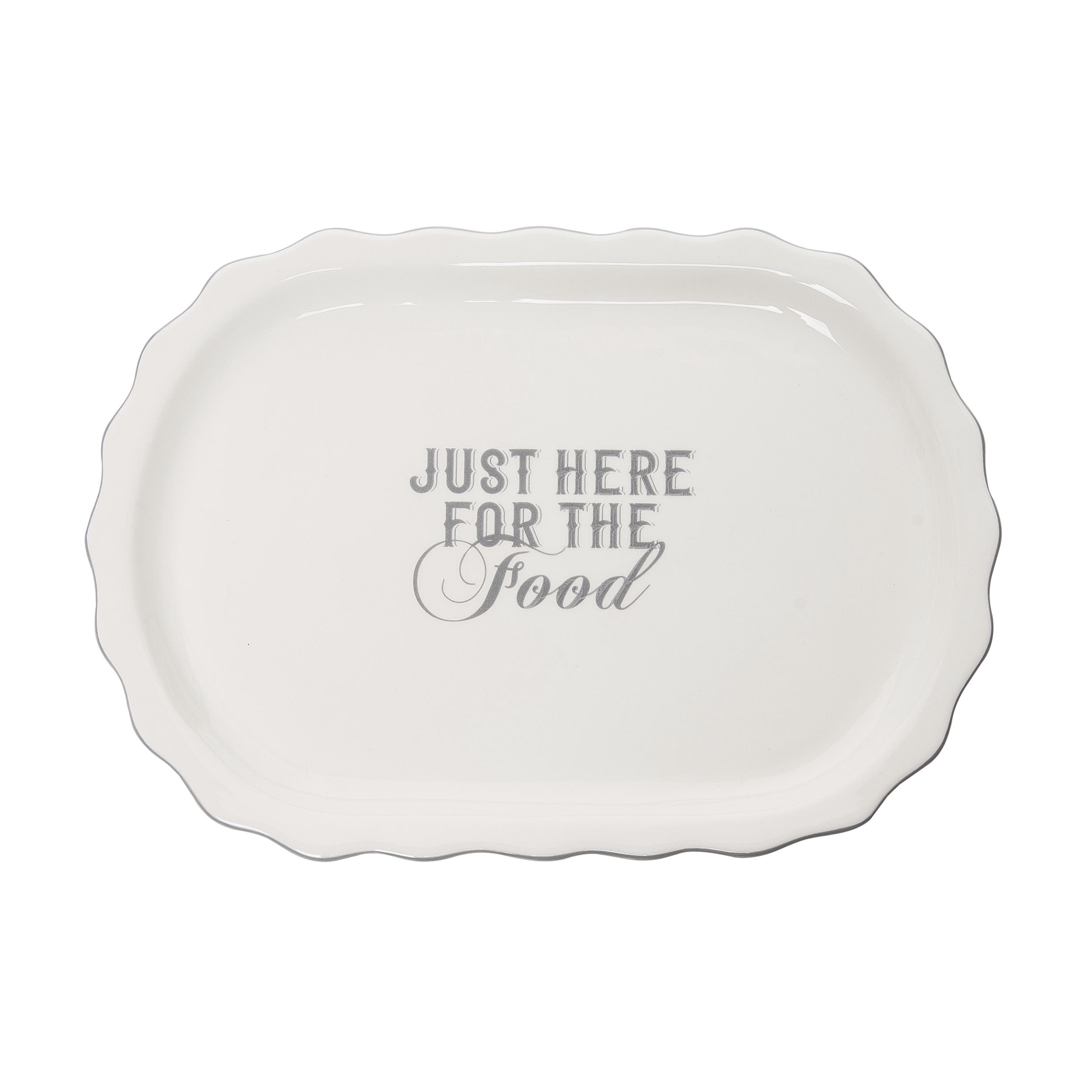 Totalee Gift Just Here For The Food Platter Ceramic White