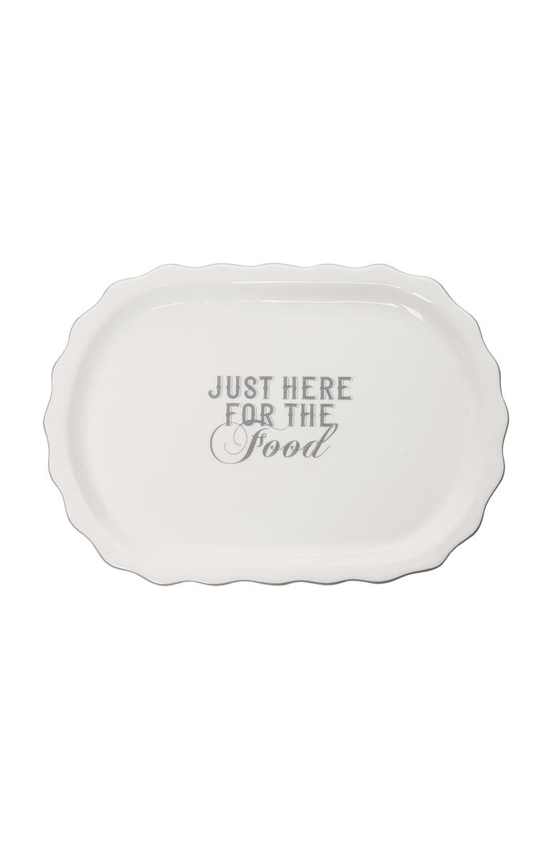 Totalee Gift Just Here For The Food Platter Ceramic White, Main, color, 