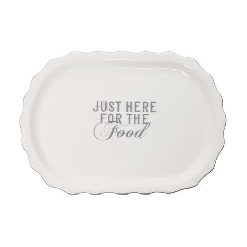 Just Here For The Food Platter Ceramic White