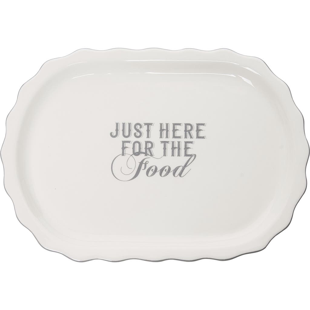 Totalee Gift Just Here For The Food Platter Ceramic White