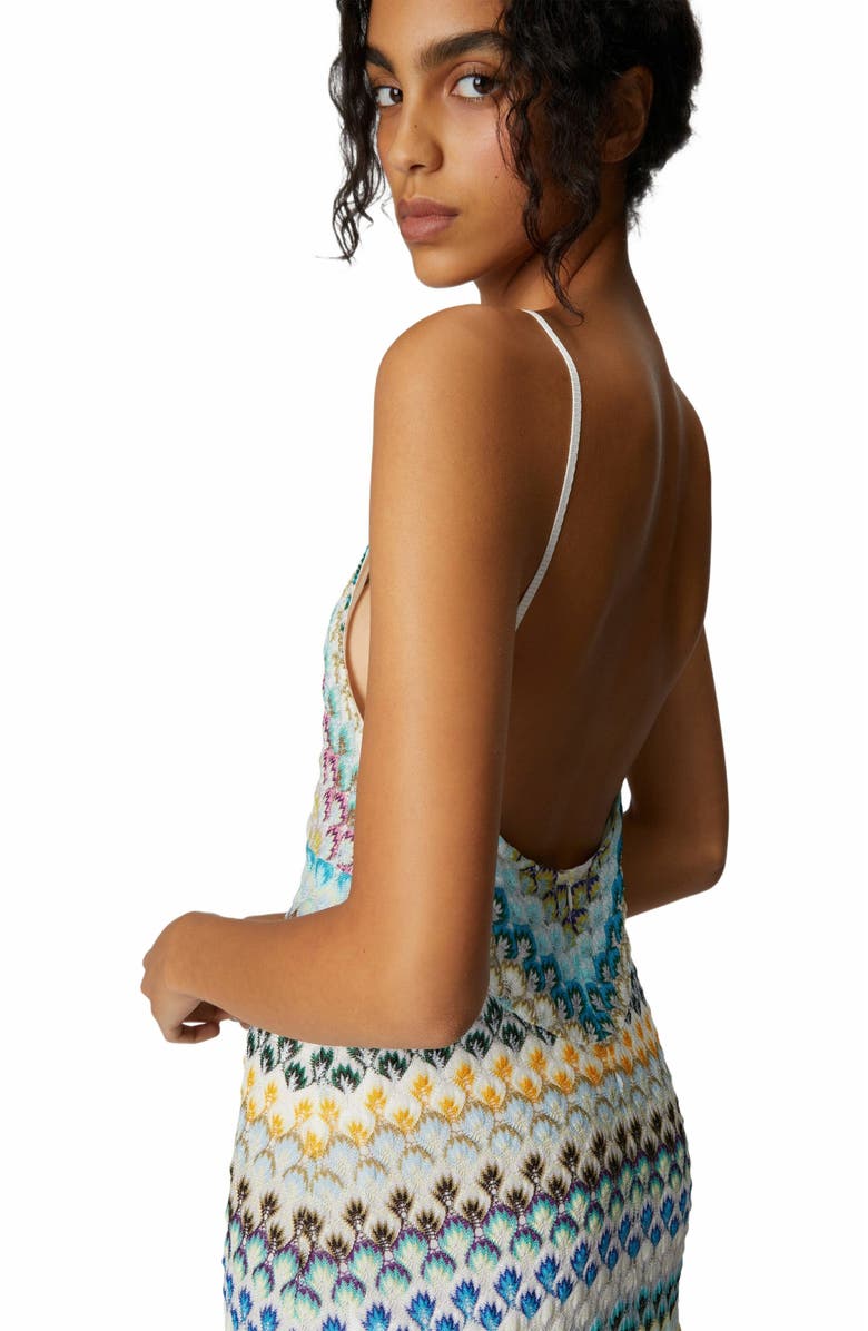 Missoni Sleeveless Mini Dress With Lace Tiered Skirt, Alternate, color, Multicoloured