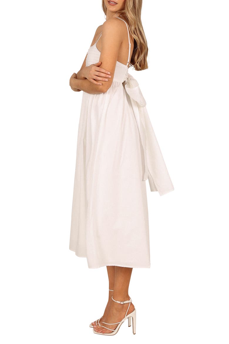 Alice Bow Back Sleeveless Midi Dress, Alternate, color, WHITE