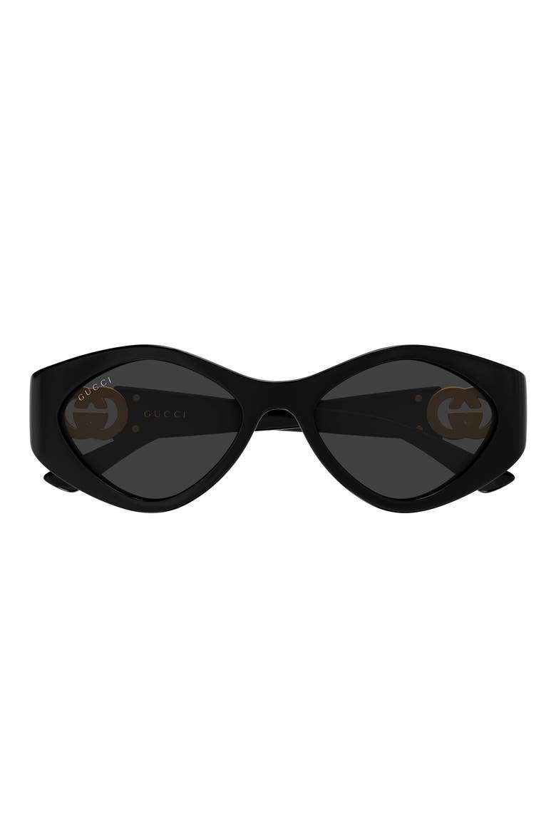 GG2121S Geometric Sunglasses, Main, color, BLACK