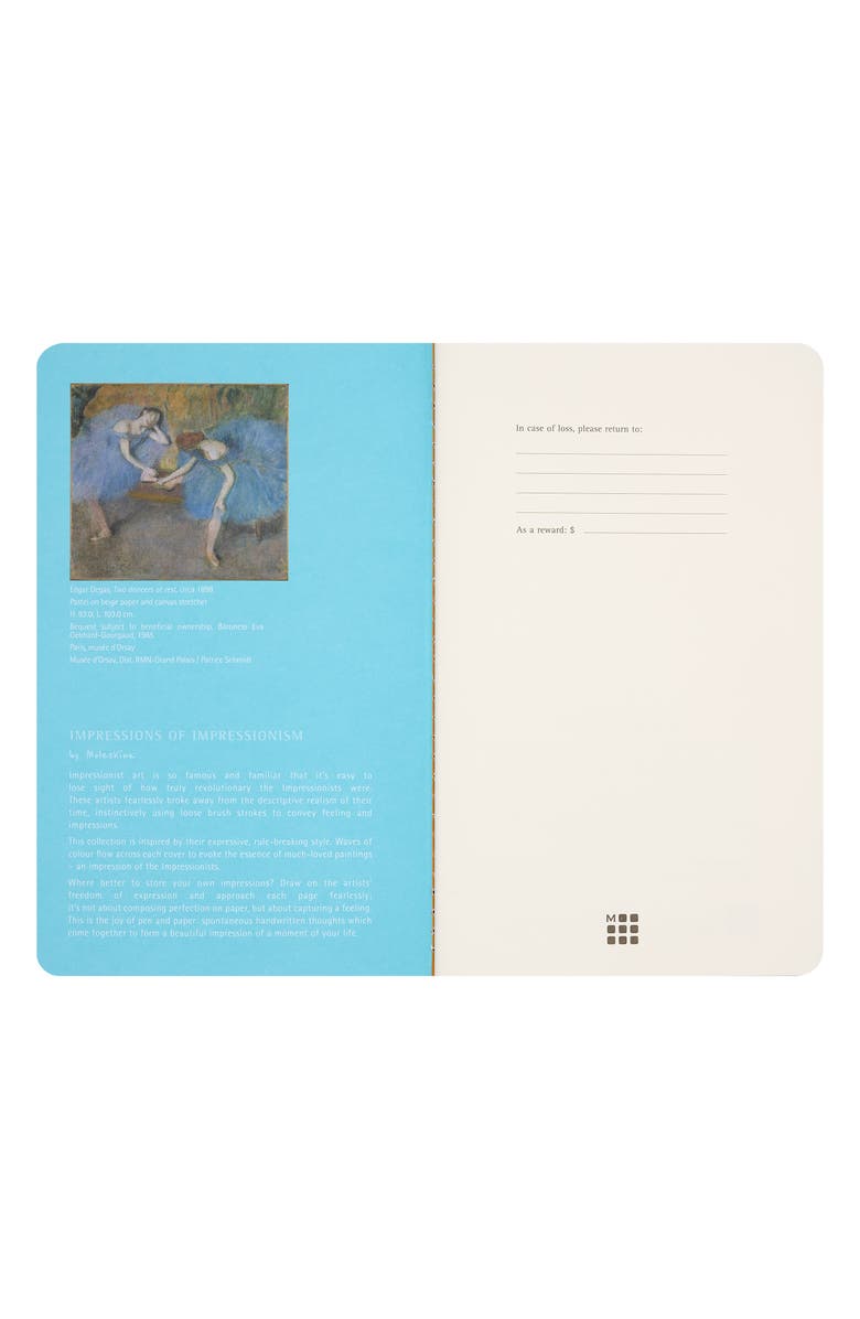 Moleskine Impressions Set of 2 Large Notebooks, Alternate, color, Blue Multi