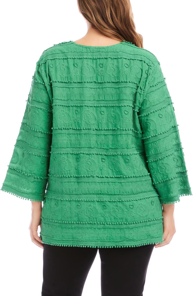Karen Kane Embroidered Cotton Tunic Top, Alternate, color, Green