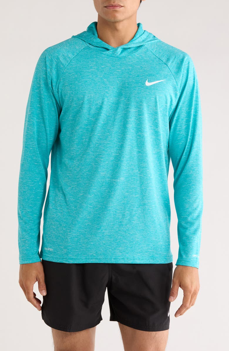 Nike Swim Hydroguard UPF 40+ Long Sleeve Hooded Shirt, Main, color, 