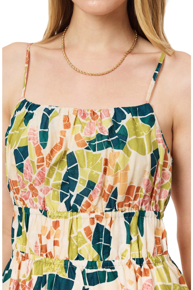 Floral Gathered A-Line Cotton Sundress, Alternate, color, FLORAL MOSAIC