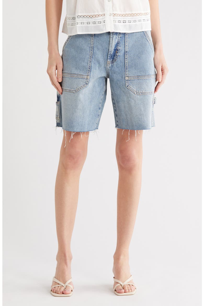Slater High Waist Denim Shorts, Main, color, BLUEPRINT