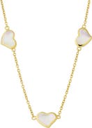 Jan Leslie Triple Station Heart 20" Necklace Set In Sterling Silver With 18K Gold Overlay