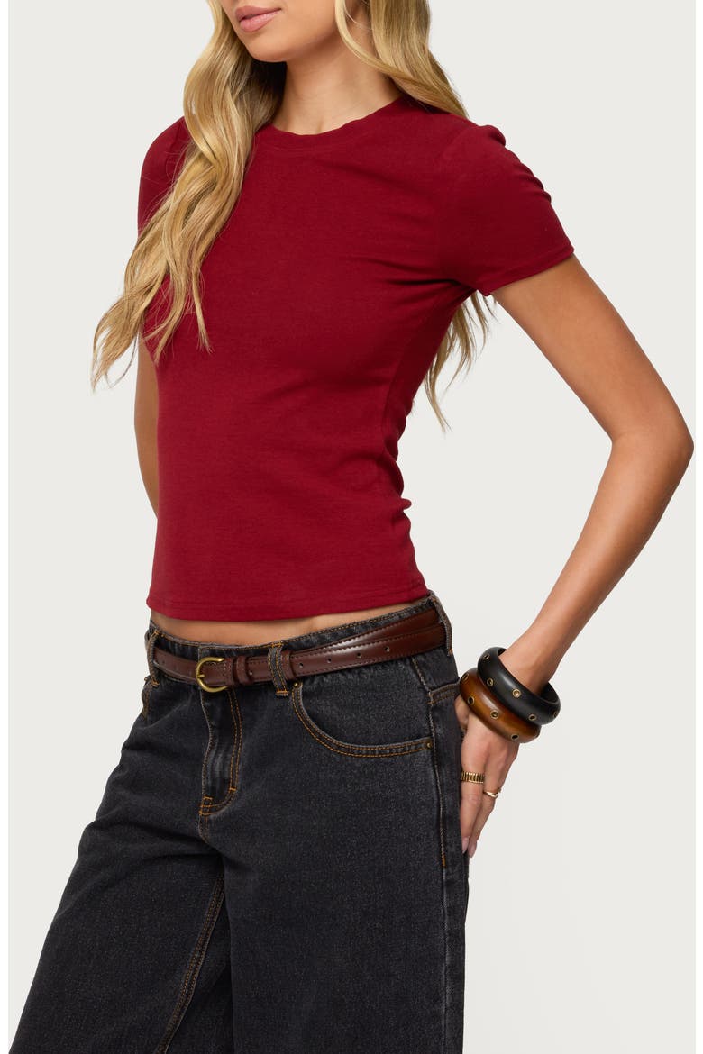 Daphney Rib T-Shirt, Alternate, color, BURGUNDY