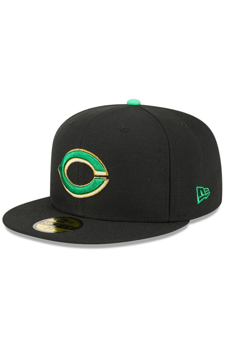 New Era Men's New Era Black Cincinnati Reds 2026 St. Patrick's Day 59FIFTY Fitted Hat, Alternate, color, Black