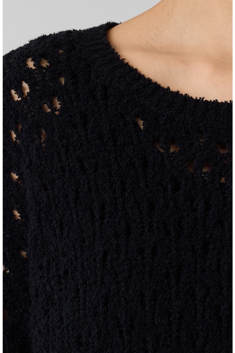 Open Stitch Organic Cotton Blend Sweater, Alternate, color, BLACK