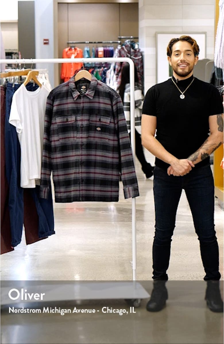 Plaid Flannel Shirt Jacket with Quilted Lining, sales video thumbnail