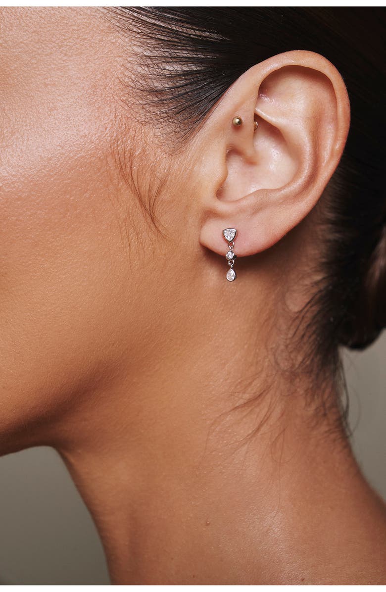 LILI CLASPE Small Eraz Drop Earrings, Alternate, color, Silver