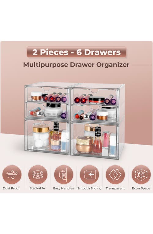 Sorbus Set Of 2 Cosmetics Makeup & Jewelry Storage Case Display In Clear