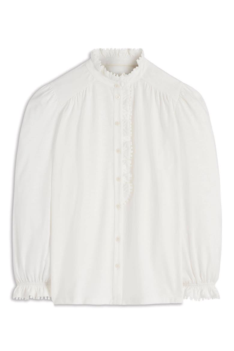 Maddie Lace Detail Shirt, Main, color, IVORY