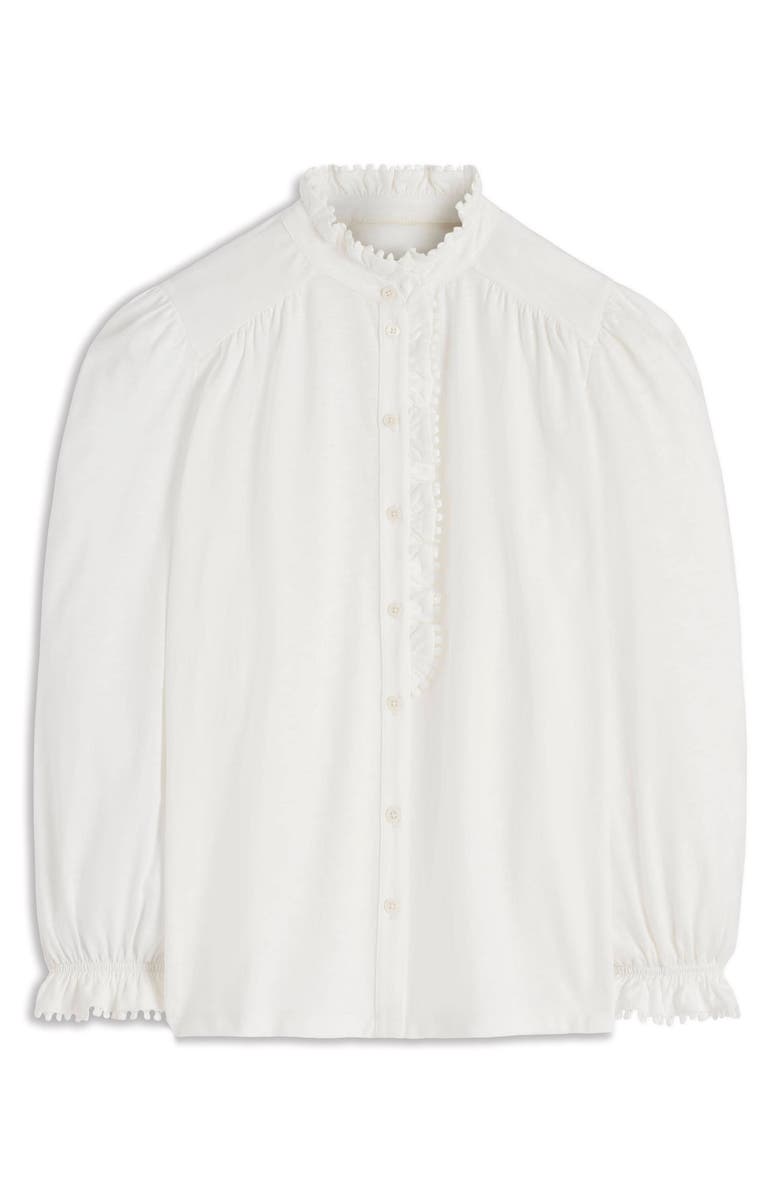 Boden Maddie Lace Detail Shirt, Main, color, Ivory