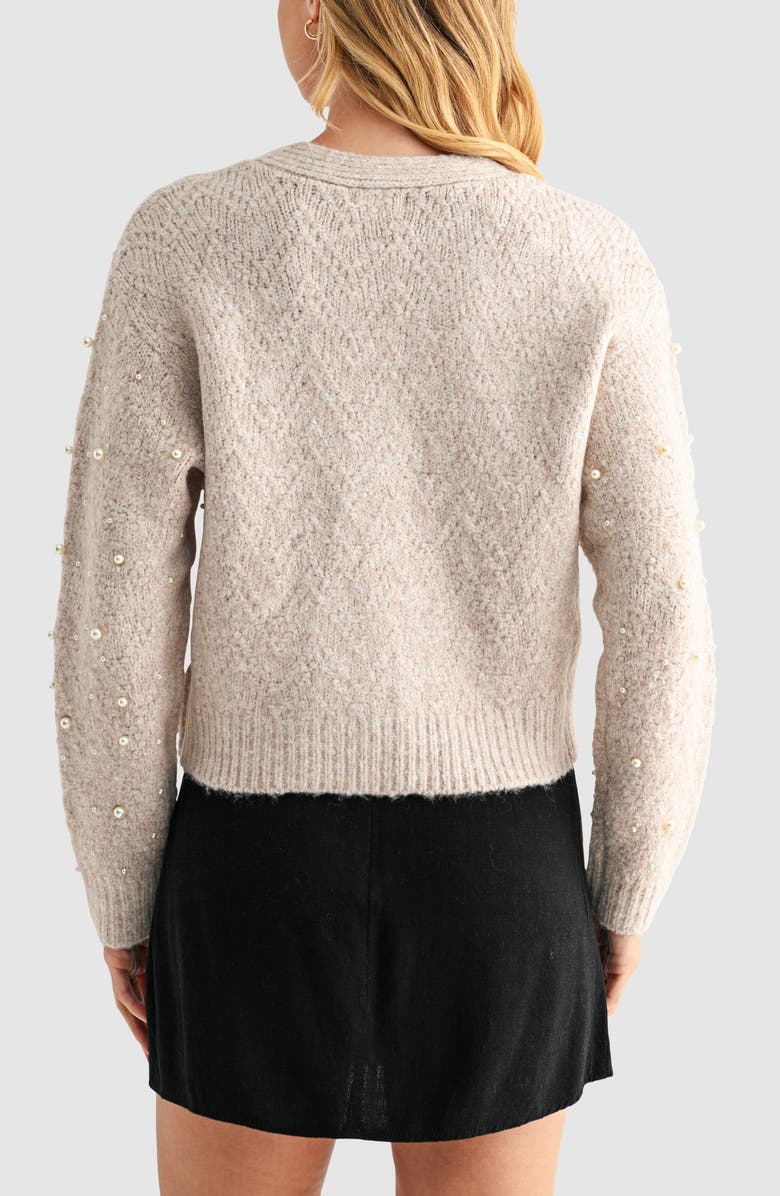 Lush Embellished Cardigan Sweater, Alternate, color, Taupe