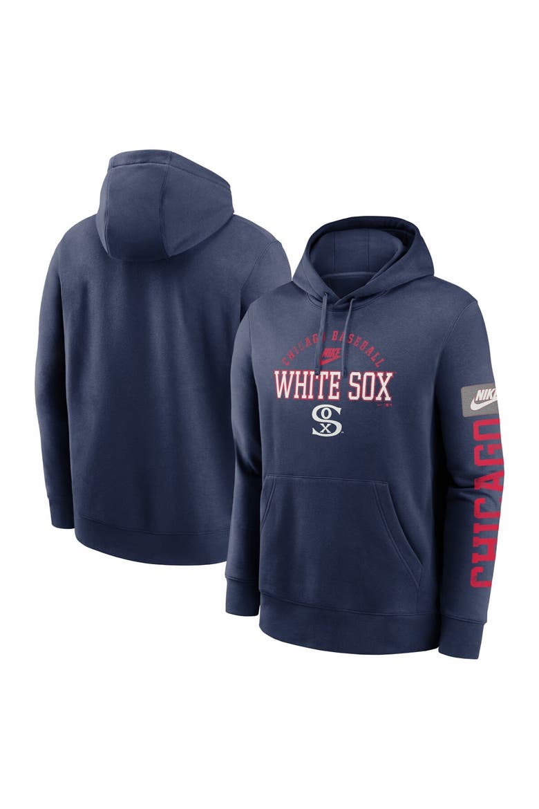 Men's Nike Navy Chicago White Sox Cooperstown Collection Splitter Club Fleece Pullover Hoodie, Alternate, color, Navy