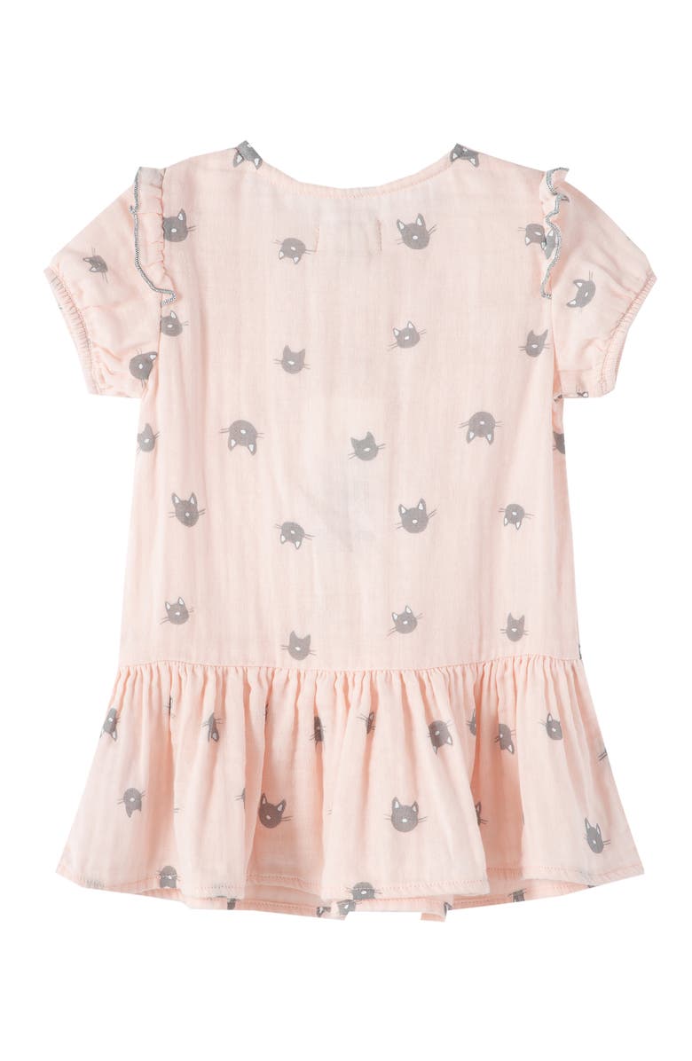 Peek Aren't You Curious Peek Essentials Cat Print Drop Waist Dress, Alternate, color, 