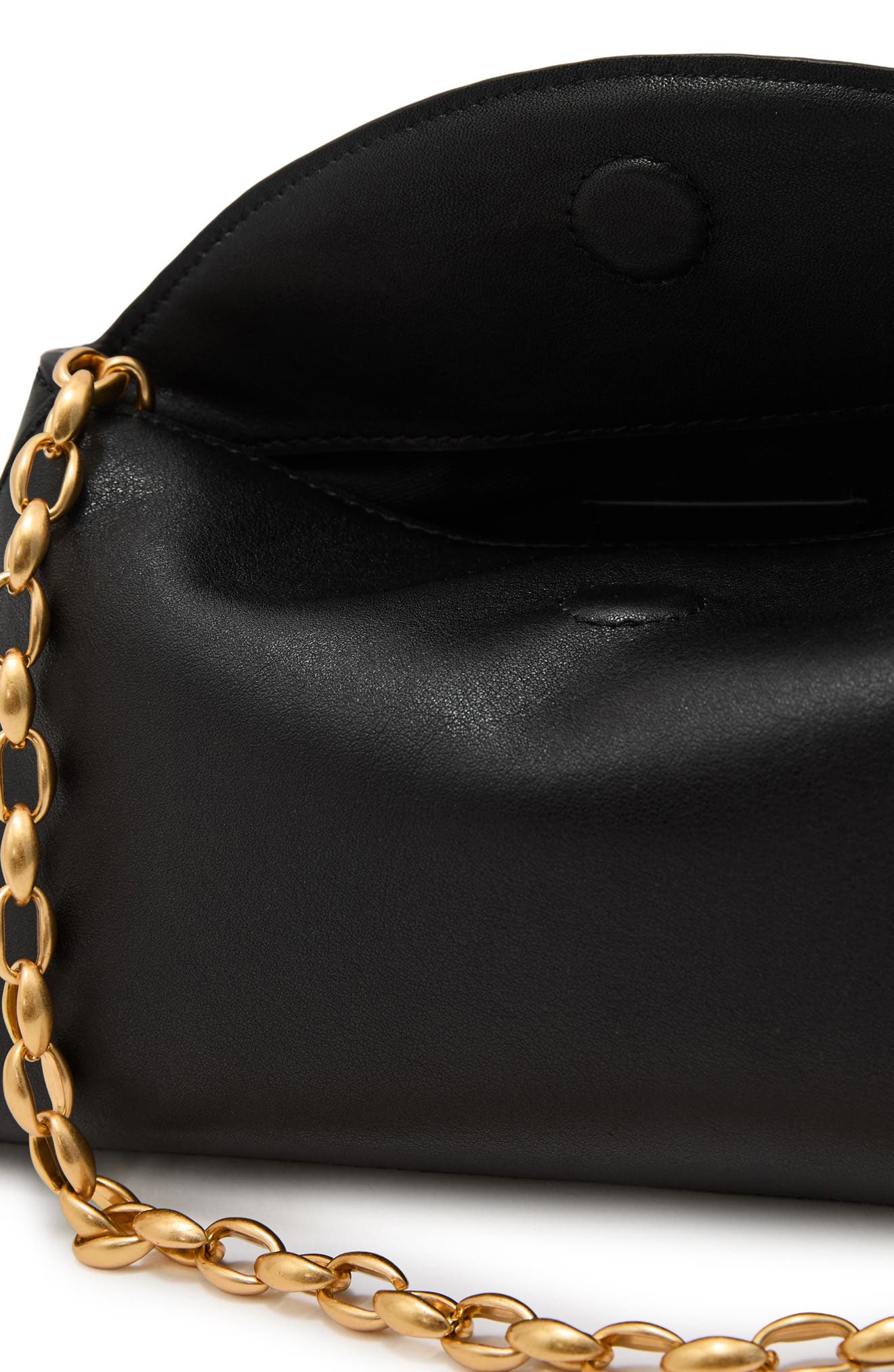 Presley Leather Clutch, Alternate, color, BLACK