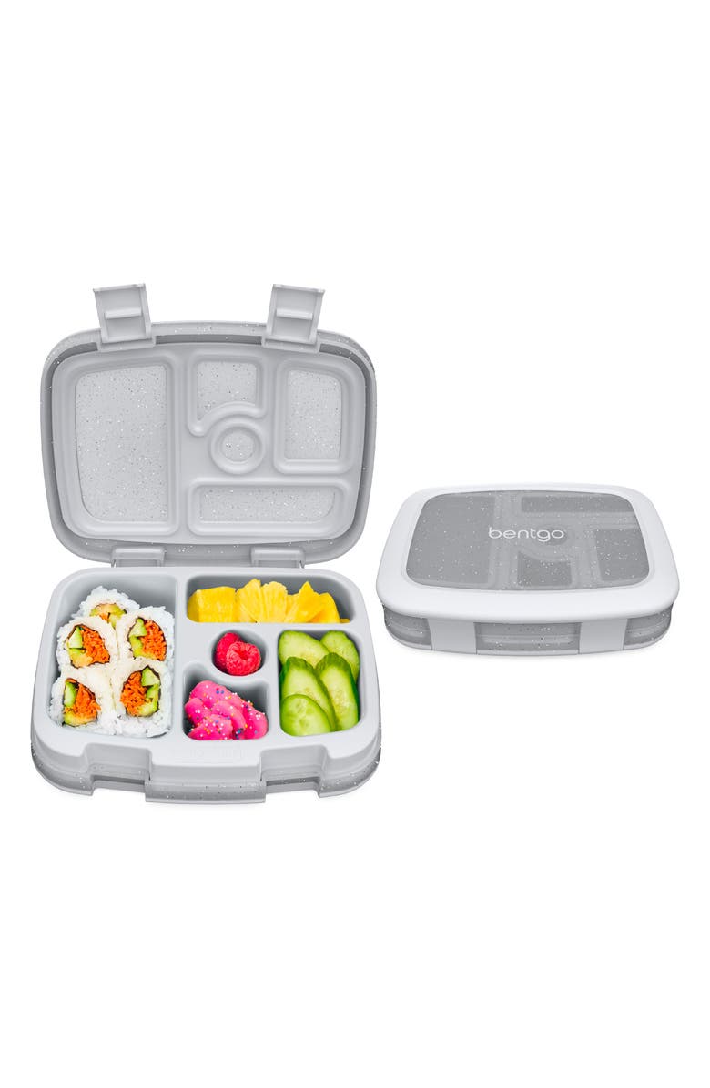 BENTGO Kids' Prints Lunch Box - Dots, Alternate, color, Grey Silver