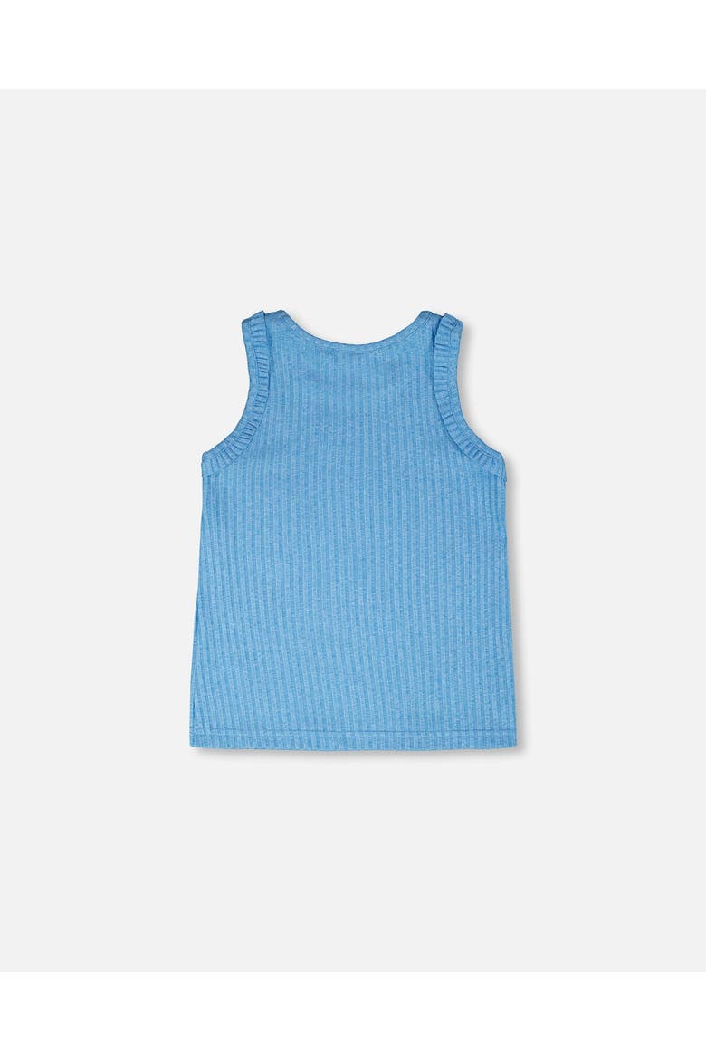 Sleeveless Straight Fit Rib Tank Top, Alternate, color, Blue