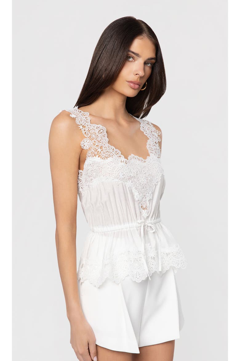 Lennox Lace Combo Voile Top, Alternate, color, White