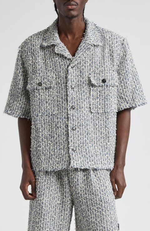 Bouclé Tweed Camp Shirt