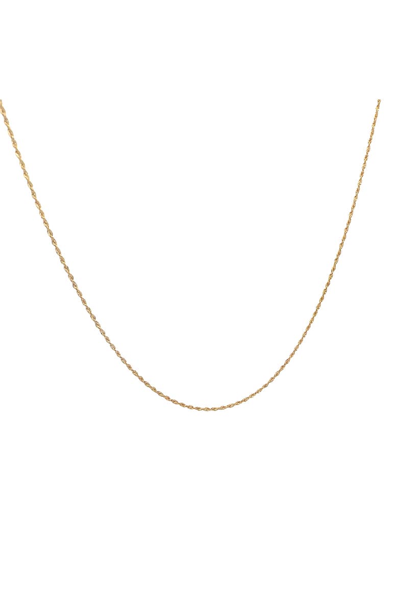 18K Yellow Gold Diamond Cut Rope Chain Necklace 1.5mm, Main, color, yellow