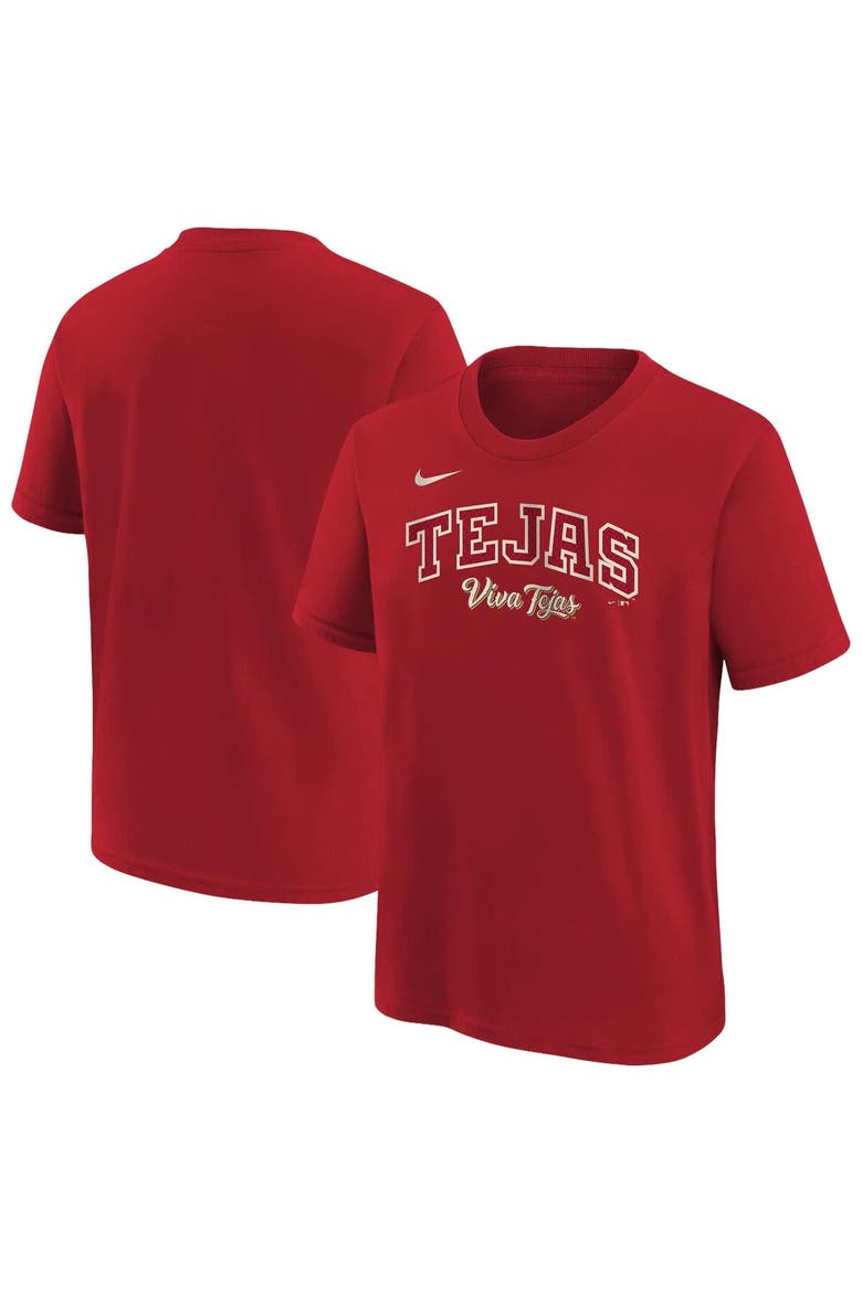 Youth Nike Red Texas Rangers 2026 City Connect Wordmark T-Shirt, Main, color, Red