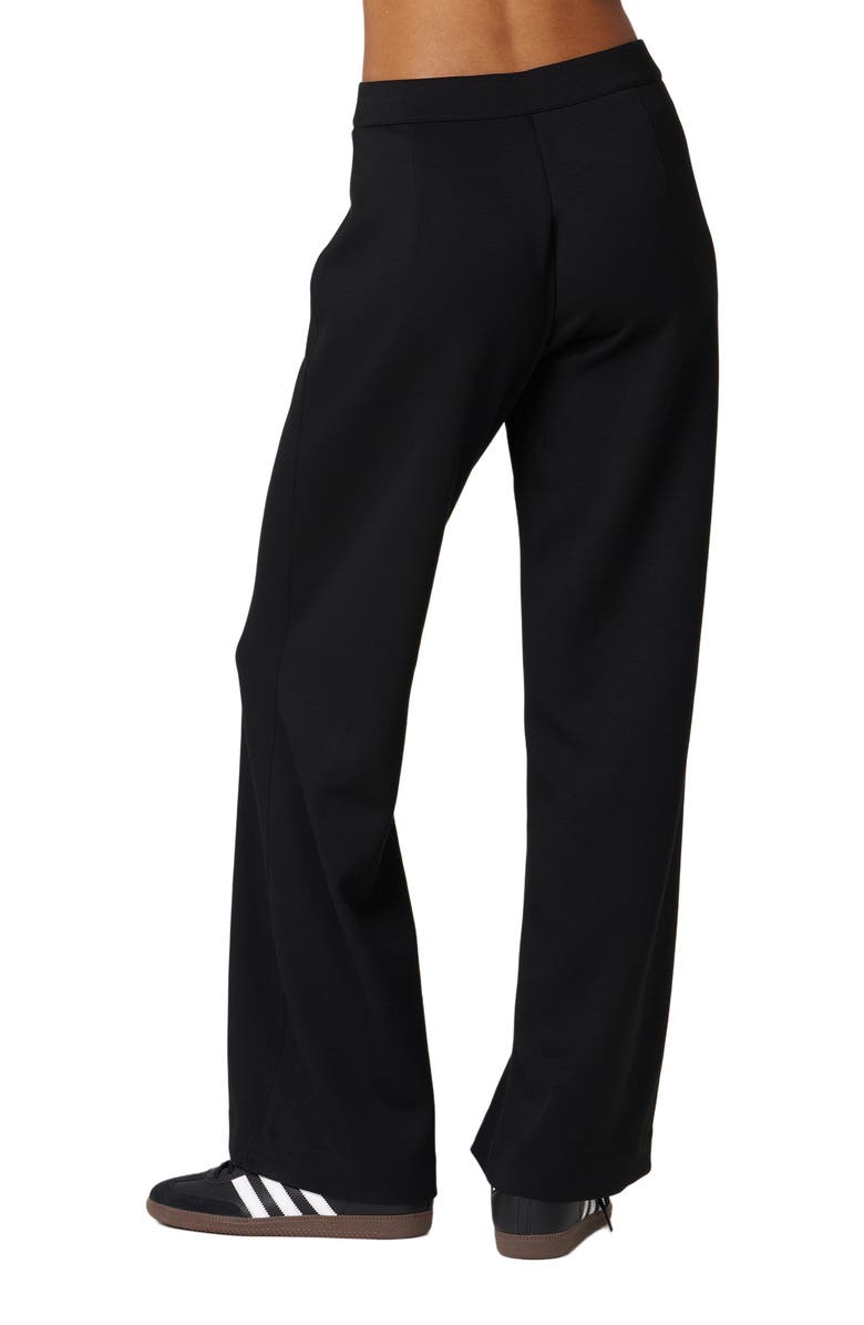Rebody Active Madison Pintuck Wide Leg Scuba Knit Pant 30", Alternate, color, Black
