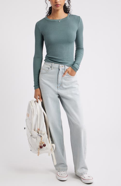 Bp. Ribbed Long Sleeve T-shirt In Gray
