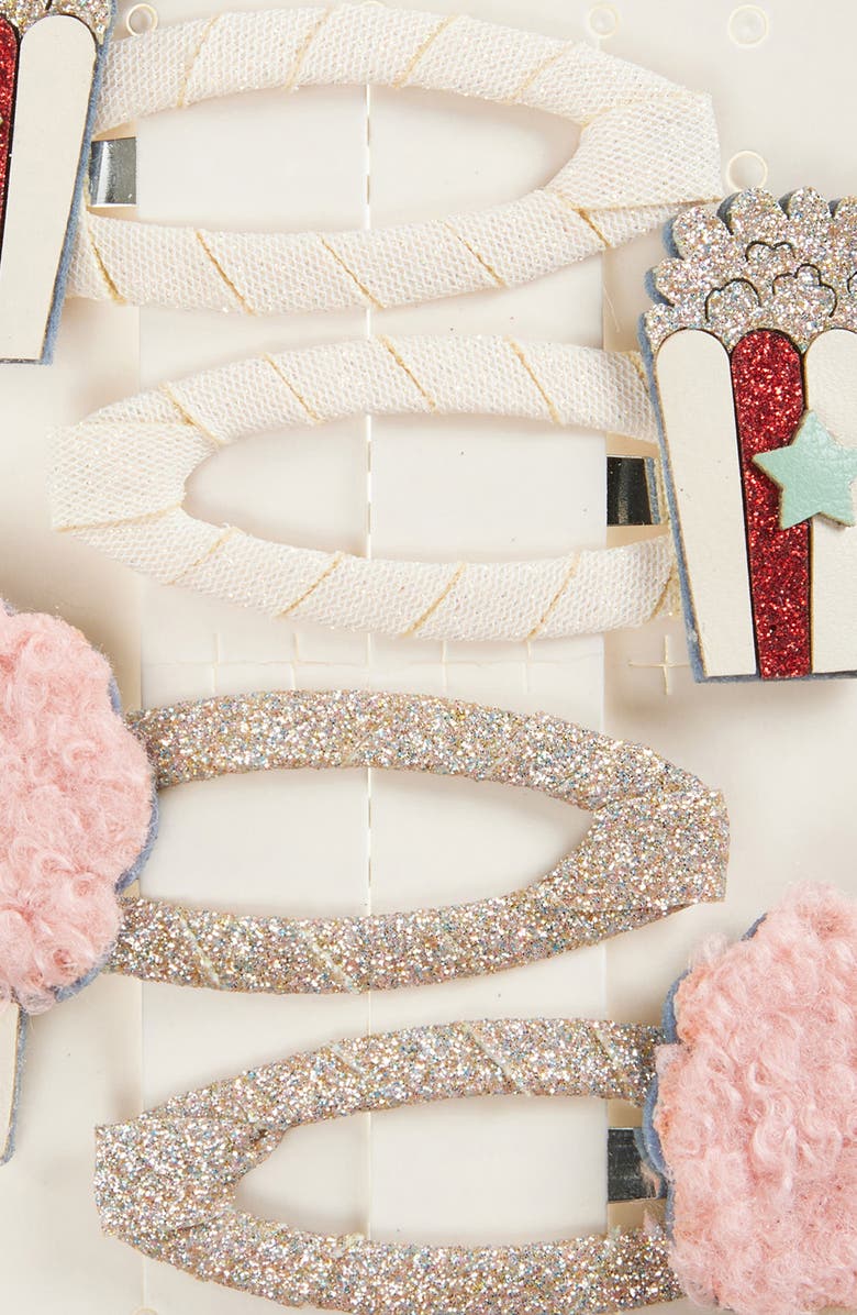 Mimi & Lula Kids' Popcorn & Candyfloss 4-Piece Hair Clips, Alternate, color, Pink