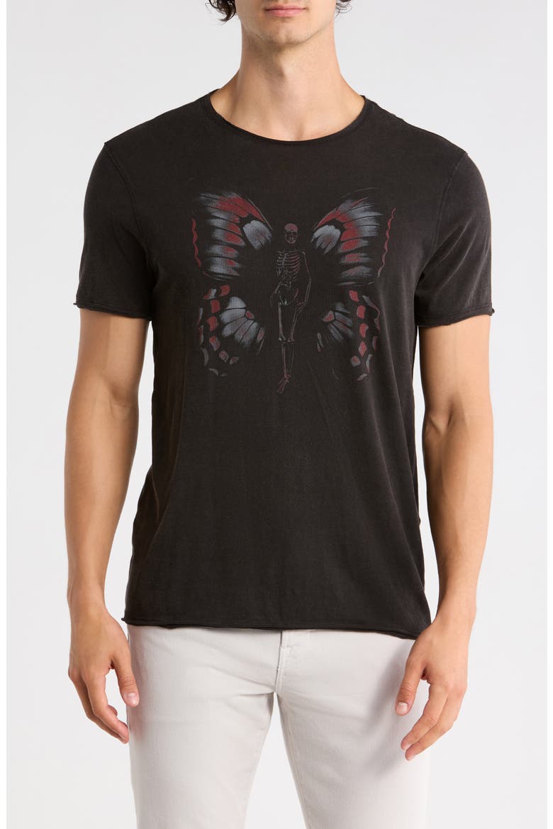 Skeleton Butterfly Organic Cotton Graphic T-Shirt, Main, color, BLACK