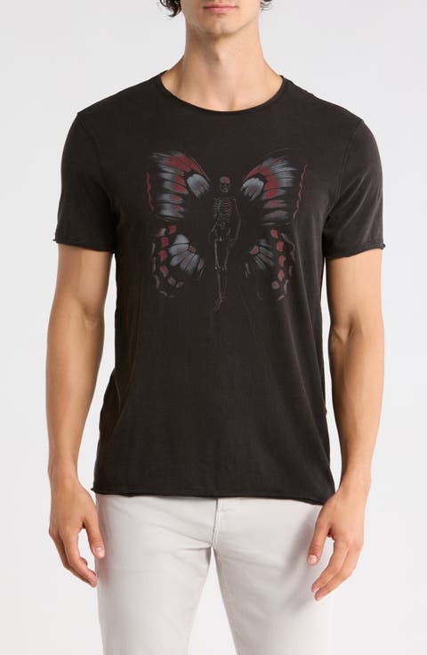 Skeleton Butterfly Organic Cotton Graphic T-Shirt