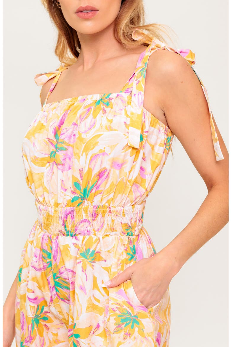 Print Tie Strap Romper, Alternate, color, TAUPE