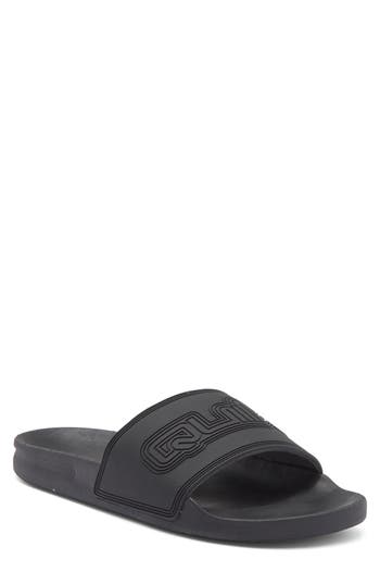 Quiksilver Rivi Wordmark Slide Sandal In Black/black