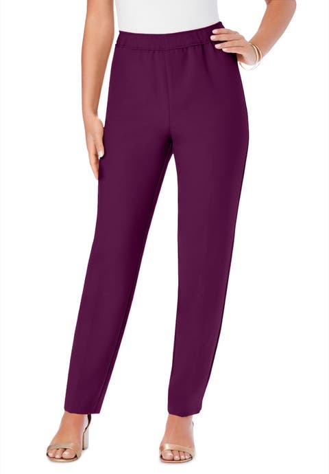 Petite Plus Size Classic Bend Over® Structured Straight Leg Pull-On Pant (Plus)