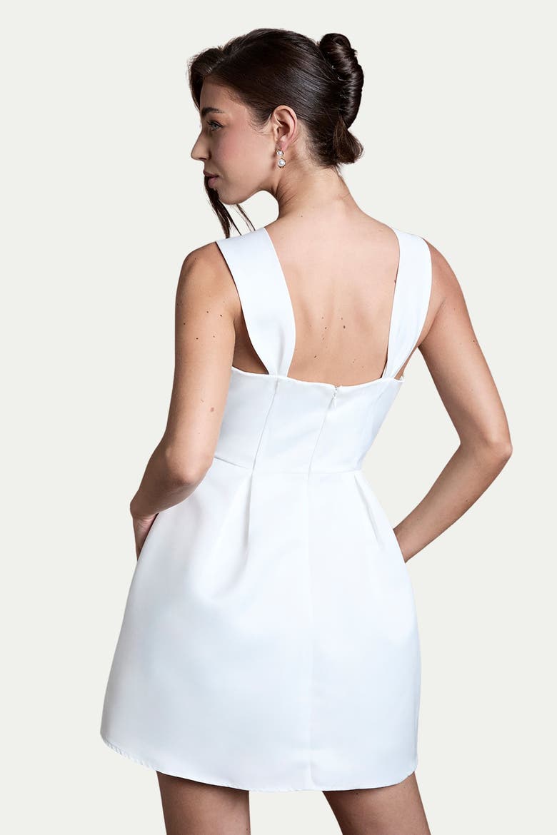 Fit And Flare Mini Wedding Dress, Alternate, color, Ivory