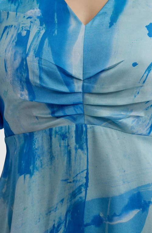 DKNY DKNY PRINT PUFF SLEEVE MIDI DRESS