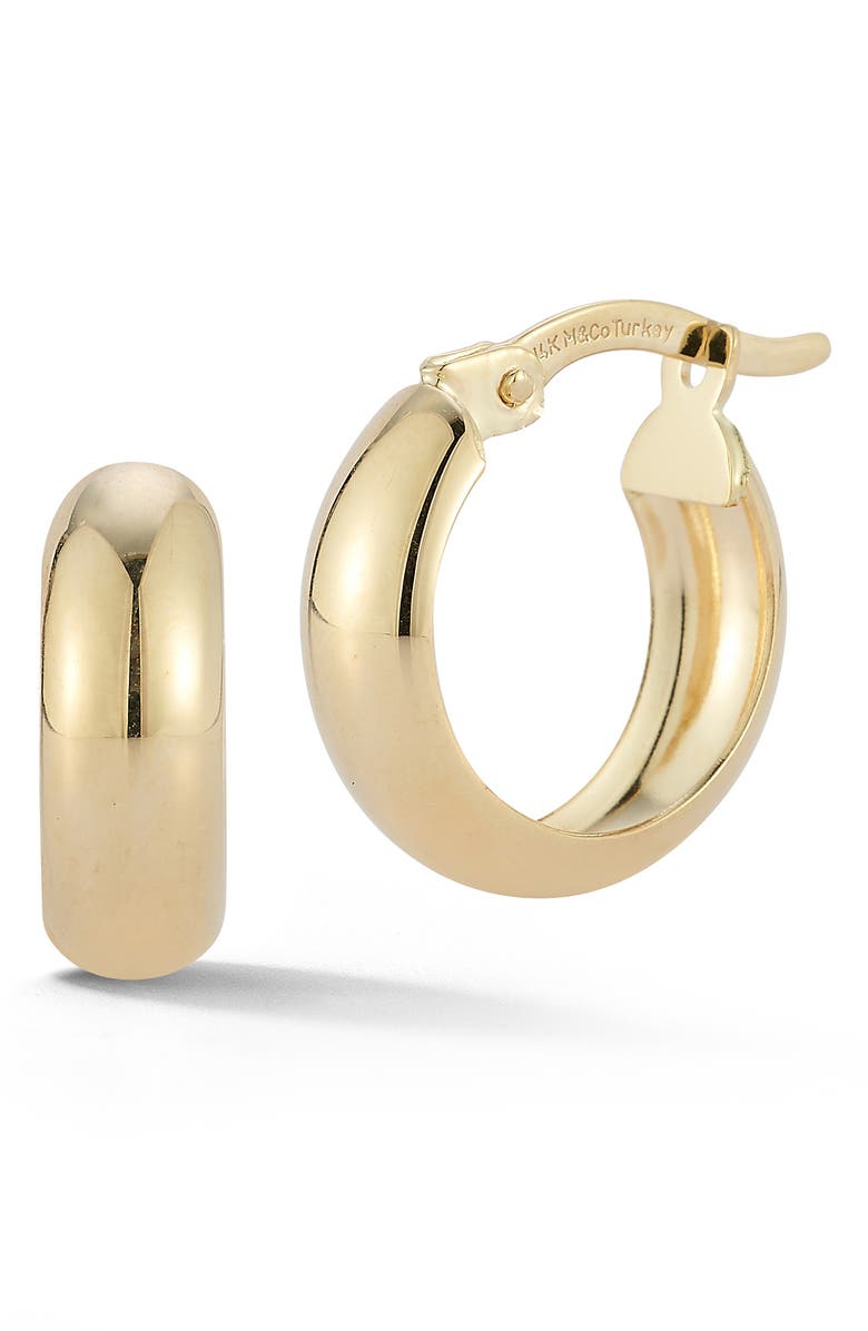 Ember Fine Jewelry Small Bold Huggie Hoop Earrings, Main, color, Gold