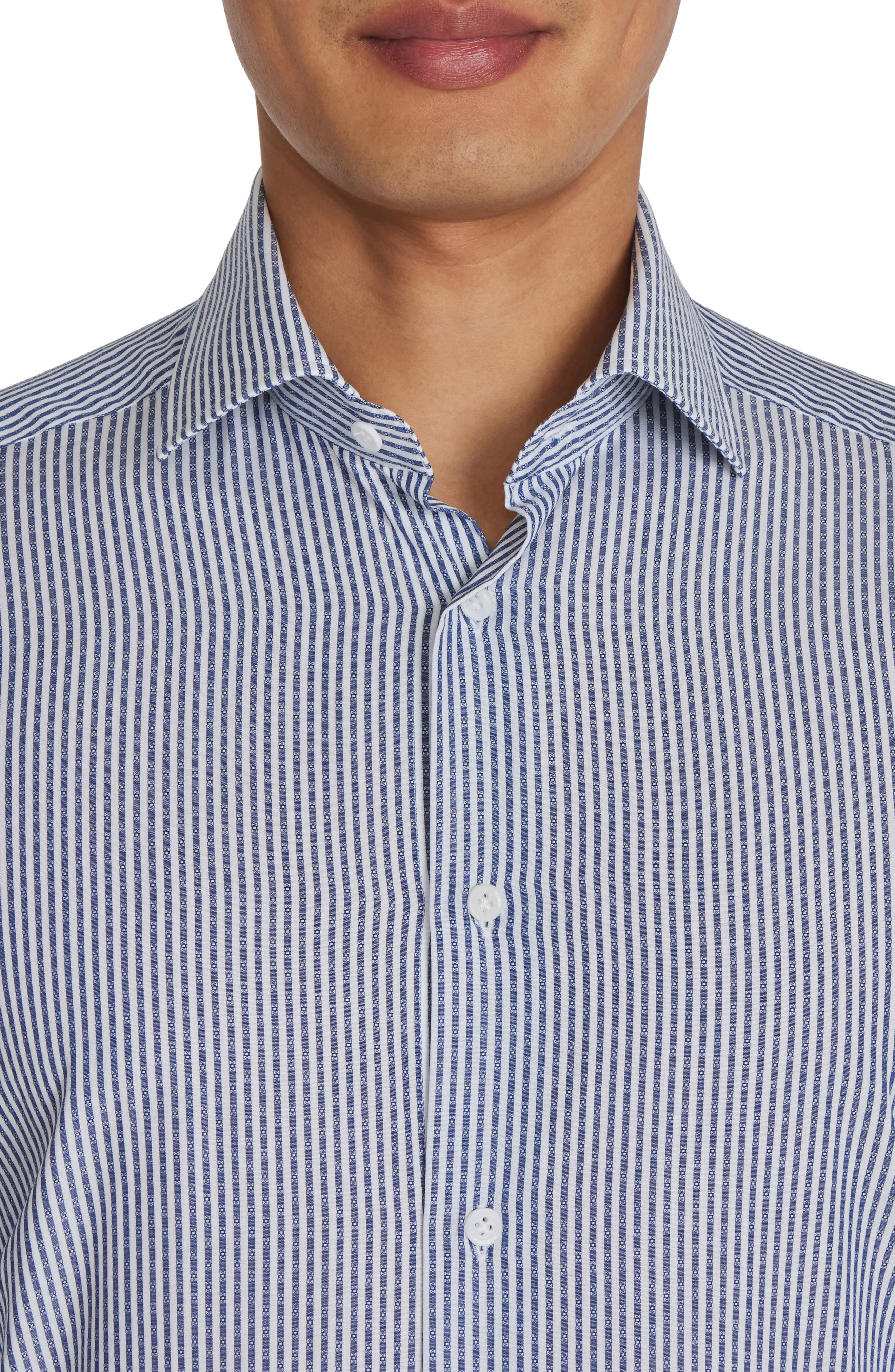 Aaron Stripe Cotton Button-Up Shirt - image 2