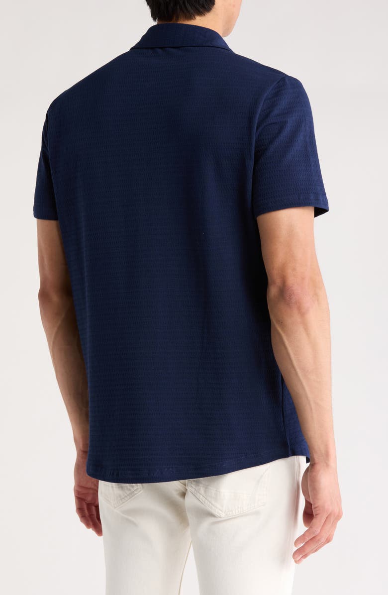 WESTZEROONE Freeson Short Sleeve Stretch Cotton Button-Up Shirt, Alternate, color, Blue Night