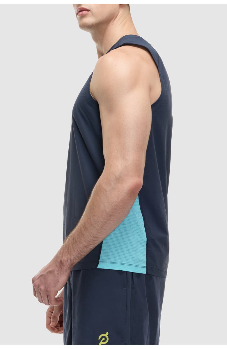 Peloton Grid Jacquard Colorblock Tank, Alternate, color, Blue Nights